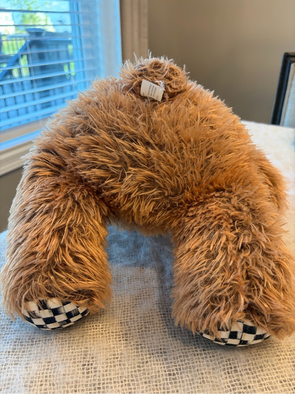 MacKenzie Childs Mac the Teddy Bear courtly check trim 17” - Picture 9 of 9